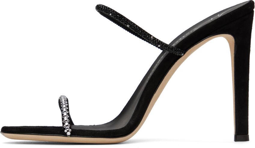 Giuseppe Zanotti Black Crystal-Cut Heeled Sandals - Picture 3