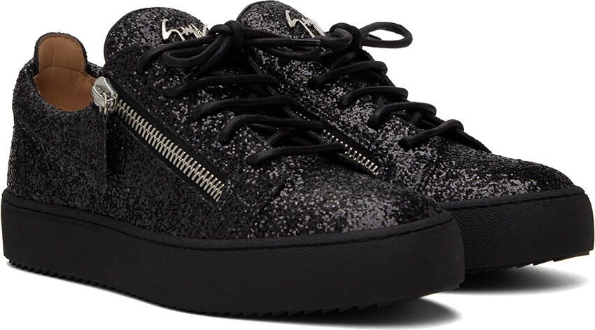 Giuseppe Zanotti Black Glitter Frankie Sneakers - Picture 2