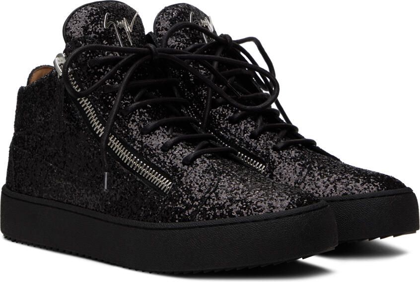 Giuseppe Zanotti Black Glitter Kriss Sneakers - Picture 2