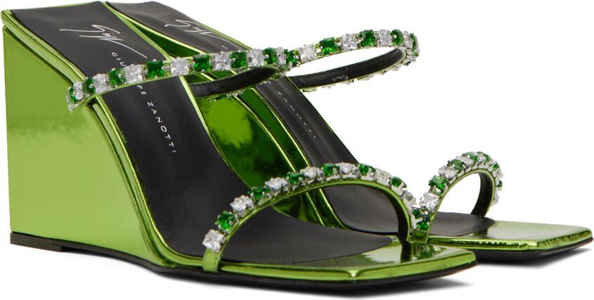 Giuseppe Zanotti Green Shangay Heeled Sandals - Picture 2