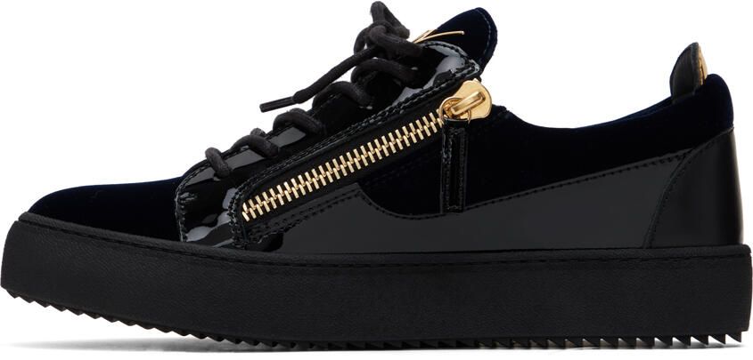 Giuseppe Zanotti Navy & Black Frankie Sneakers - Picture 3