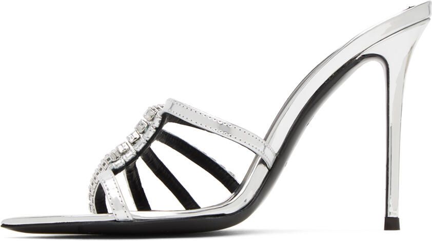 Giuseppe Zanotti Silver Intriigo Heeled Sandals - Picture 3