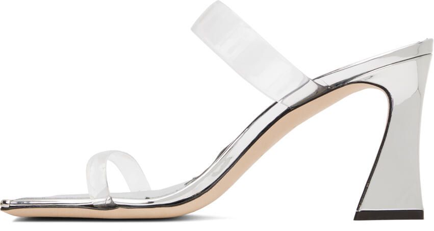 Giuseppe Zanotti Silver Plexi Flaminia Heeled Mules - Picture 3