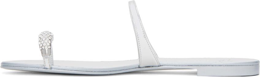 Giuseppe Zanotti Silver Ring Sandals - Picture 3