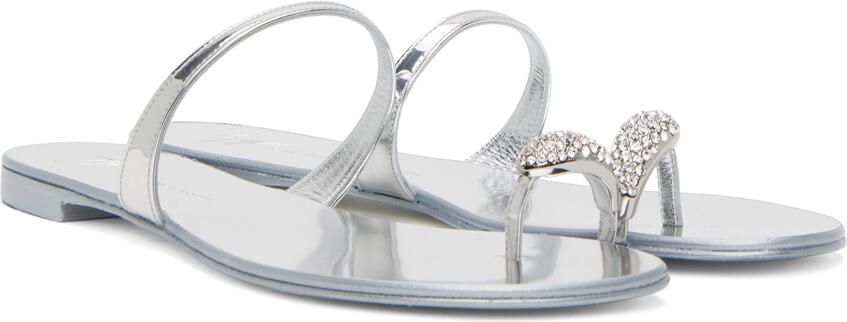 Giuseppe Zanotti Silver Ring Sandals - Picture 2