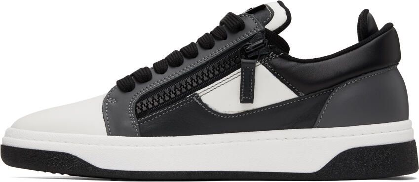 Giuseppe Zanotti White & Gray Frankie Sneakers - Picture 3