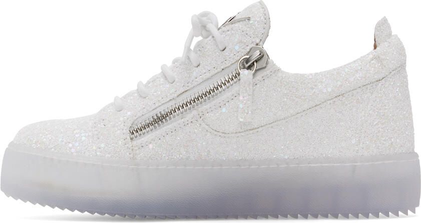 Giuseppe Zanotti White Frankie Glitter Sneakers - Picture 3