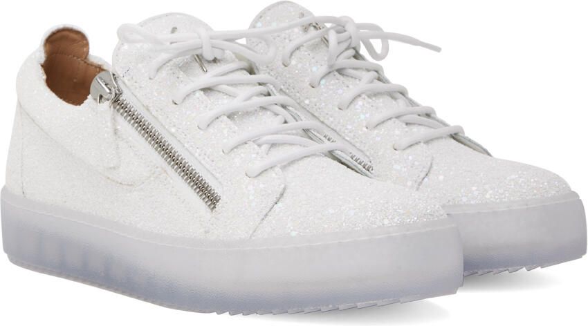Giuseppe Zanotti White Frankie Glitter Sneakers - Picture 2
