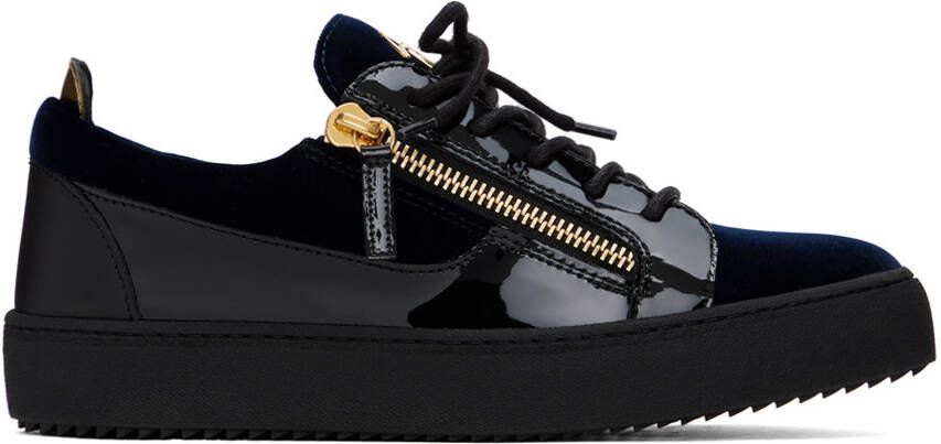 Giuseppe Zanotti Navy & Black Frankie Sneakers - Picture 5
