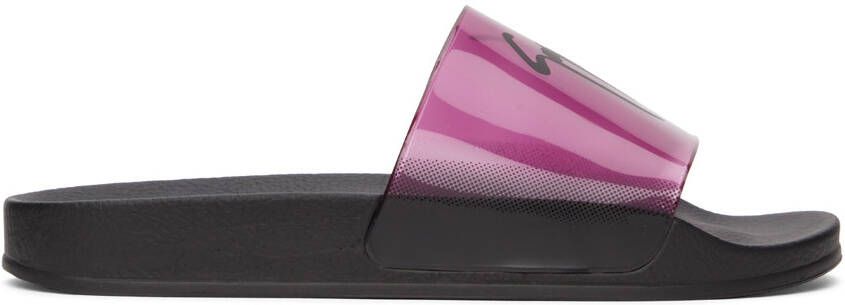 Giuseppe Zanotti Purple & Black Laburlin Transparent Pool Slides