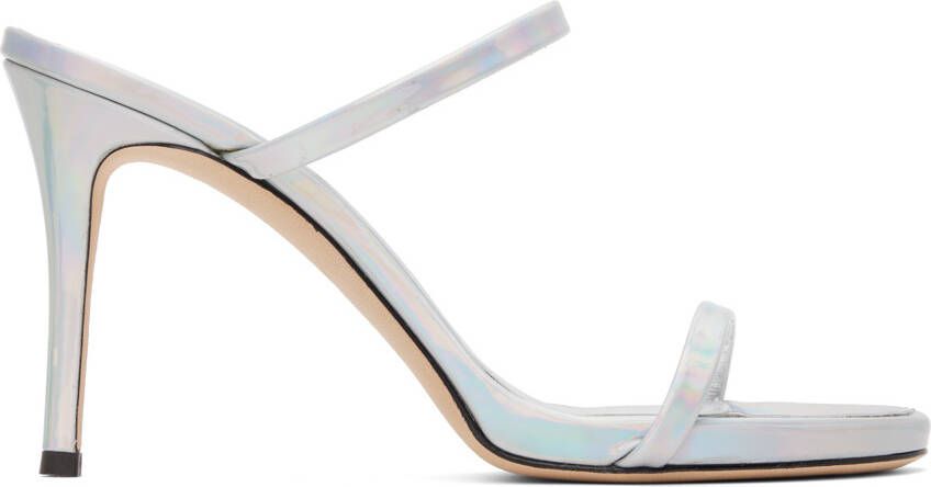 Giuseppe Zanotti Silver Double Strap Heeled Sandals - Picture 5