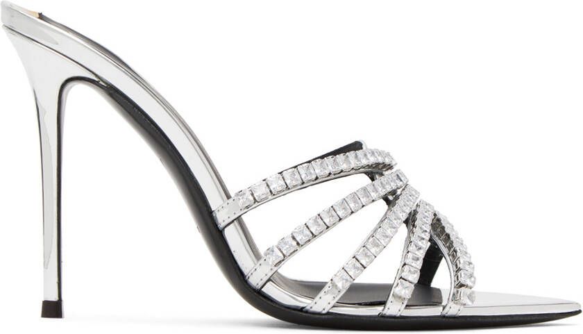 Giuseppe Zanotti Silver Intriigo Heeled Sandals - Picture 4