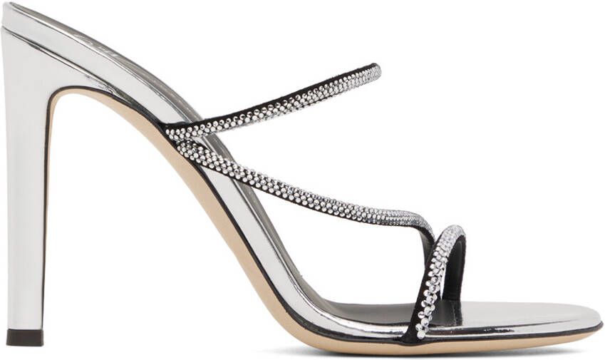 Giuseppe Zanotti Silver Julianne Mules - Picture 5