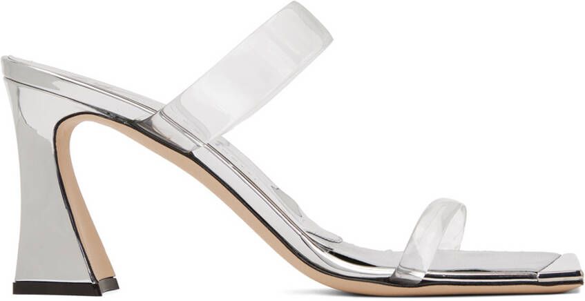 Giuseppe Zanotti Silver Plexi Flaminia Heeled Mules - Picture 5