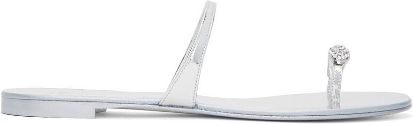 Giuseppe Zanotti Silver Ring Sandals - Picture 4