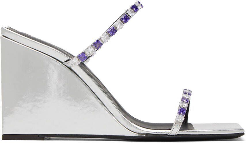 Giuseppe Zanotti Silver Shangay Heeled Sandals - Picture 4
