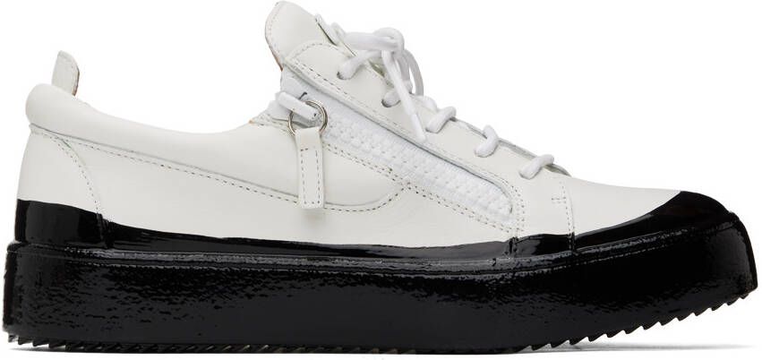 Giuseppe Zanotti White & Black Frankie Match Sneakers - Picture 5