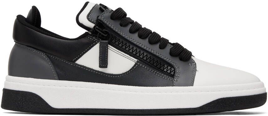 Giuseppe Zanotti White & Gray Frankie Sneakers - Picture 5