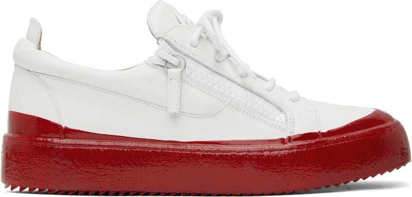 Giuseppe Zanotti White & Red Frankie Match Sneakers