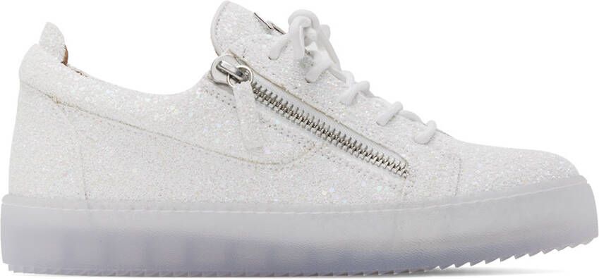 Giuseppe Zanotti White Frankie Glitter Sneakers - Picture 5
