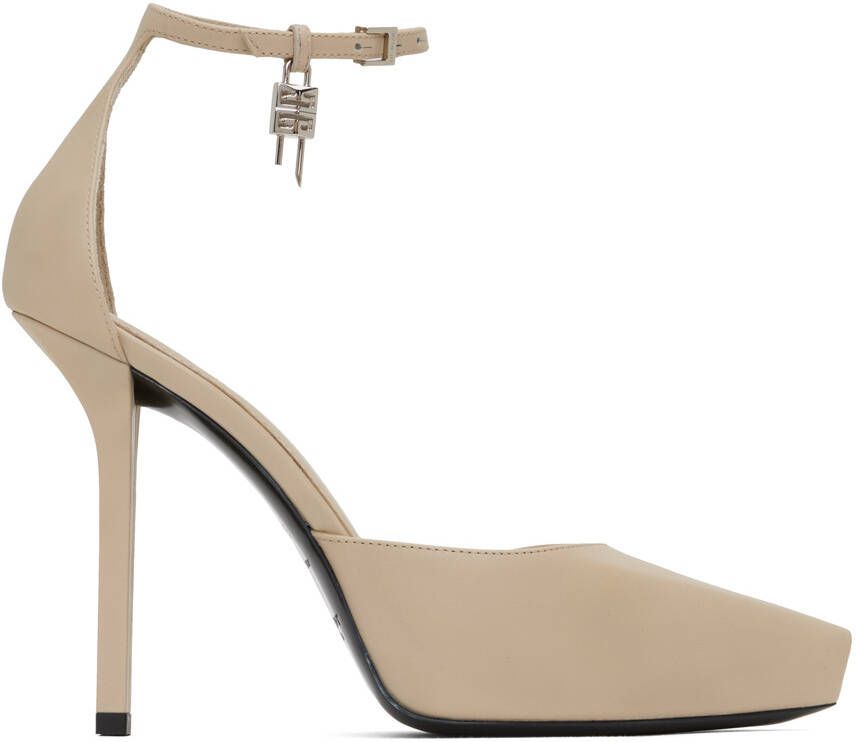 Givenchy Beige G Lock Platform Heels - Picture 5