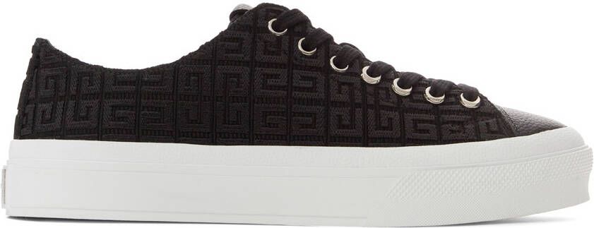 Givenchy Black 4G Jacquard City Low Sneakers - Picture 5