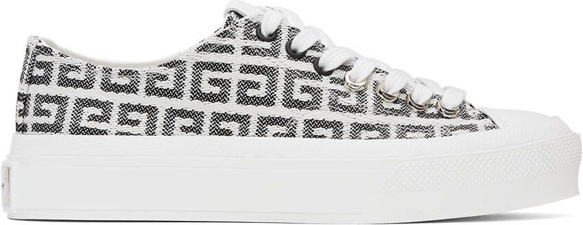 Givenchy Black & White 4G City Sneakers - Picture 5