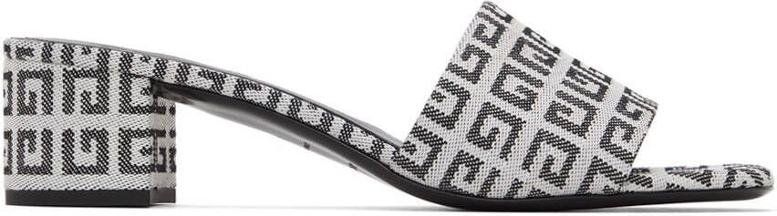 Givenchy Black & White 4G Heeled Sandals - Picture 4