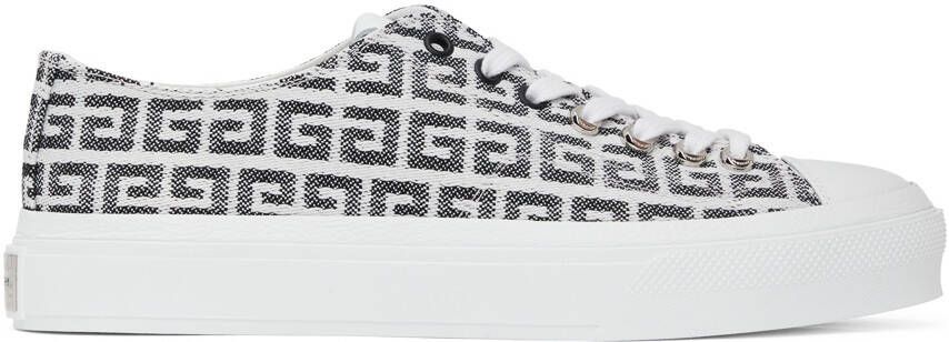 Givenchy Black & White 4G Jacquard City Sneakers - Picture 4