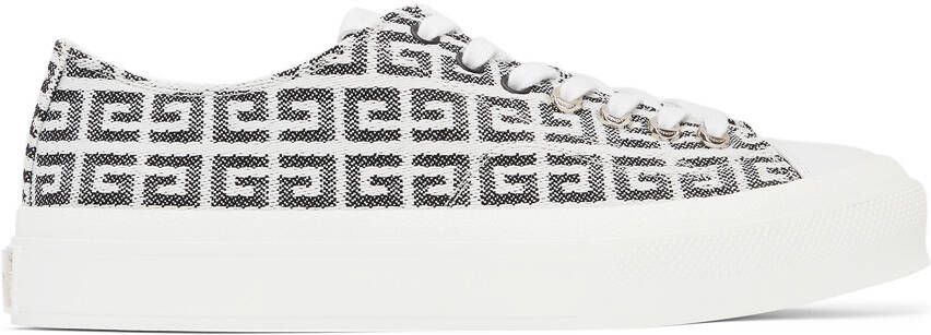 Givenchy Black & White 4G Jacquard City Sneakers - Picture 5