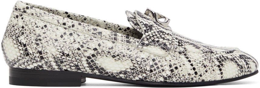 Givenchy Black & White Python G Chain Loafers - Picture 5