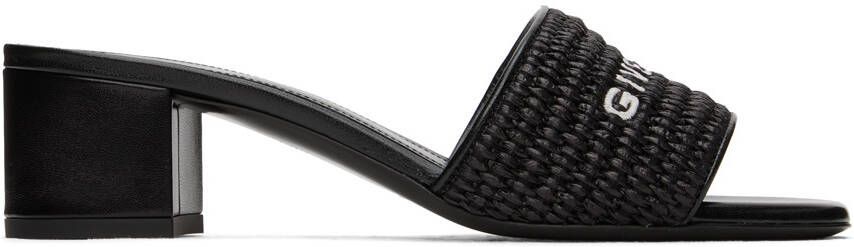 Givenchy Black Embroidered Heeled Sandals - Picture 5