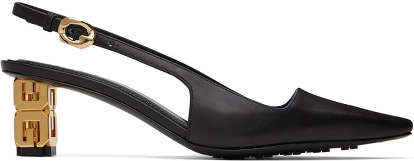 Givenchy Black G Cube Slingback Heels - Picture 5