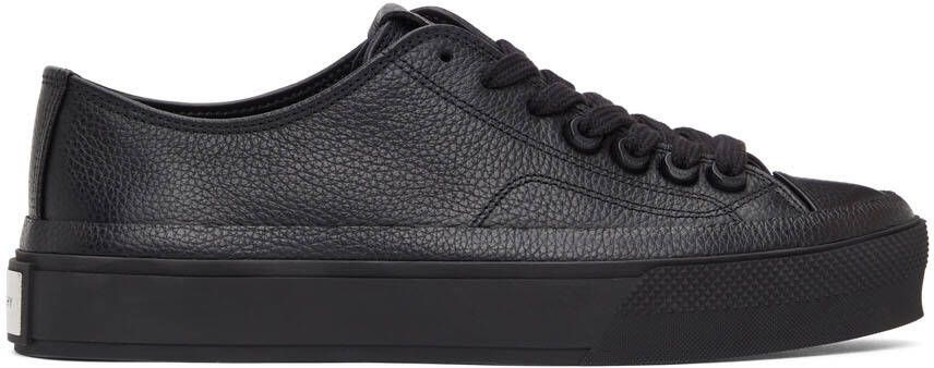 Givenchy Black Leather City Sneakers - Picture 4