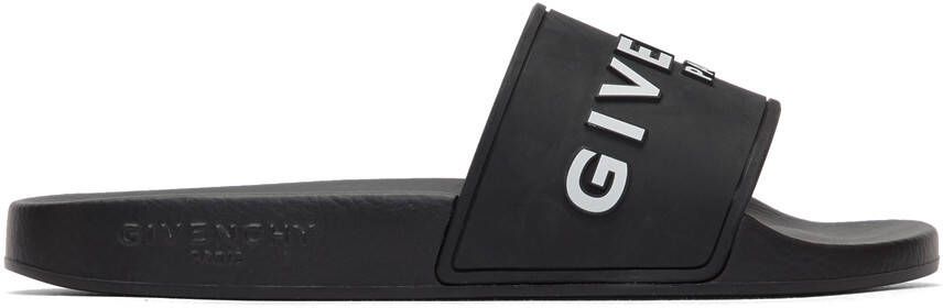 Givenchy Black Logo Pool Slides - Picture 4