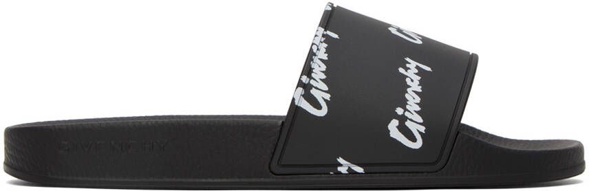 Givenchy Black Logo Printed Slides - Picture 5