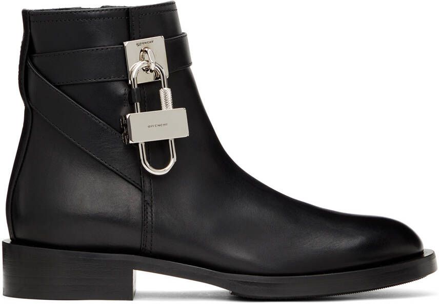 Givenchy Black Padlock Boots - Picture 4