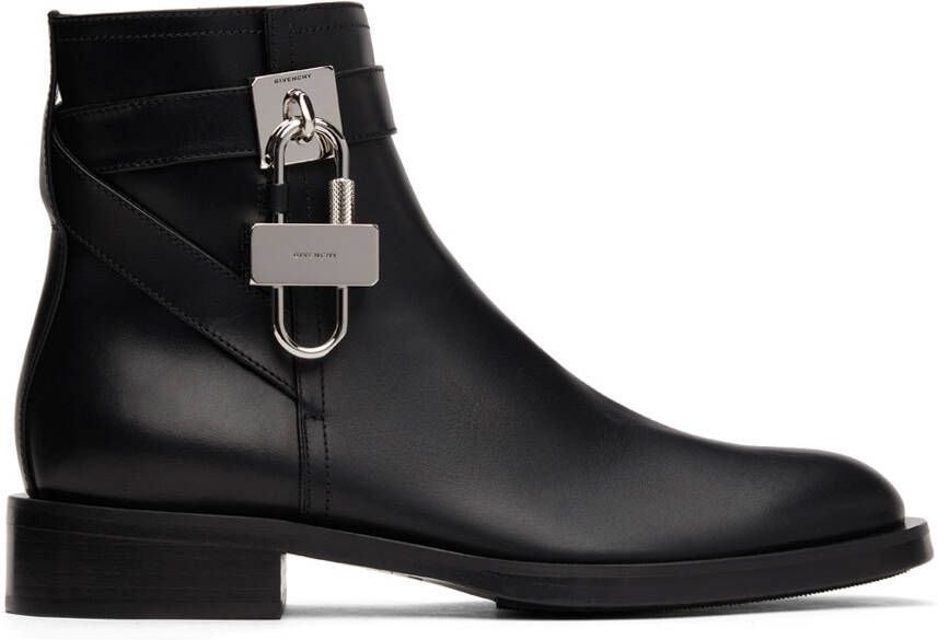 Givenchy Black Padlock Boots - Picture 4