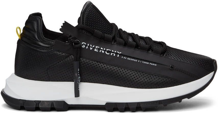 Givenchy Black Perforated Leather Spectre Runner Zip Low Sneakers - Picture 4