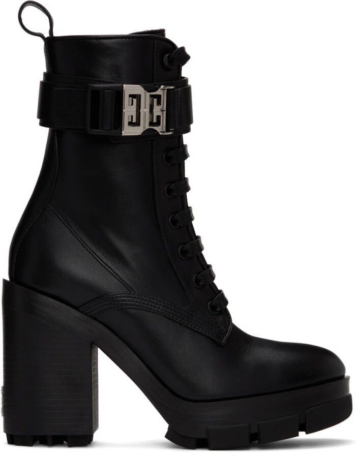 Givenchy Black Terra Heel Combat Boots - Picture 2