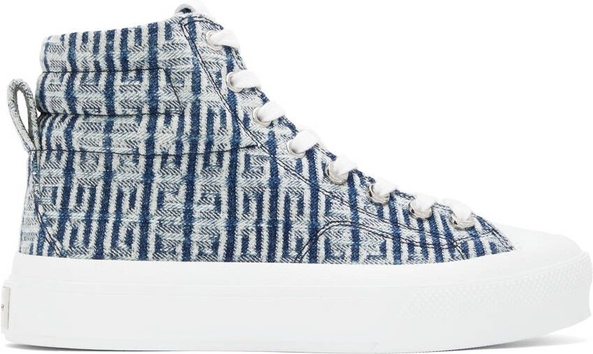 Givenchy Blue 4G City High-Top Sneakers - Picture 5