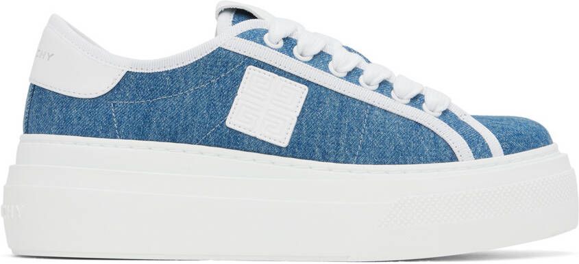 Givenchy Blue City Denim Sneakers - Picture 5