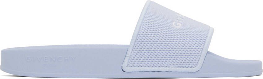 Givenchy Blue Embroidered Slides - Picture 4