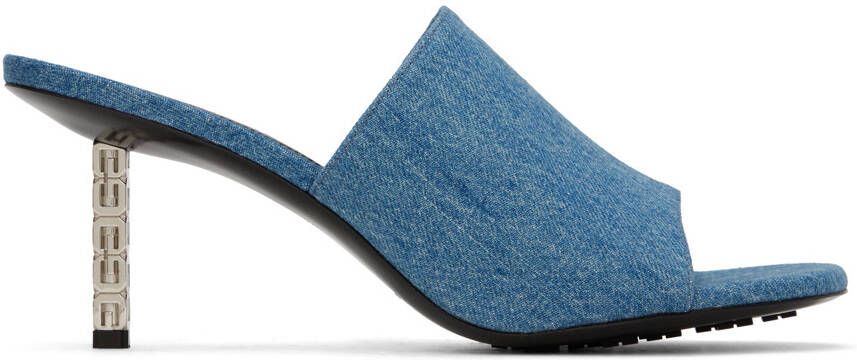 Givenchy Blue G Cube Denim Mules - Picture 4