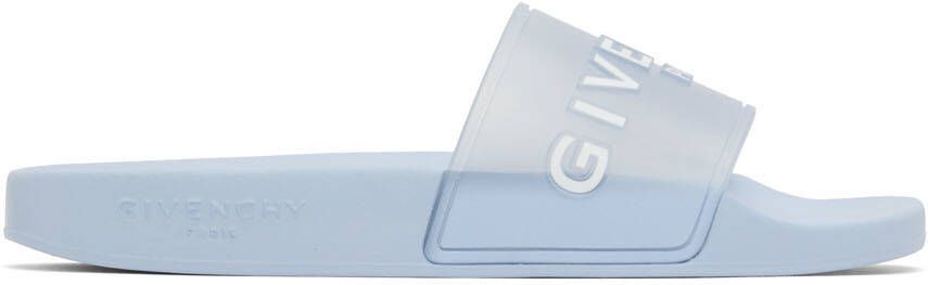 Givenchy Blue Logo Flat Sandals - Picture 5