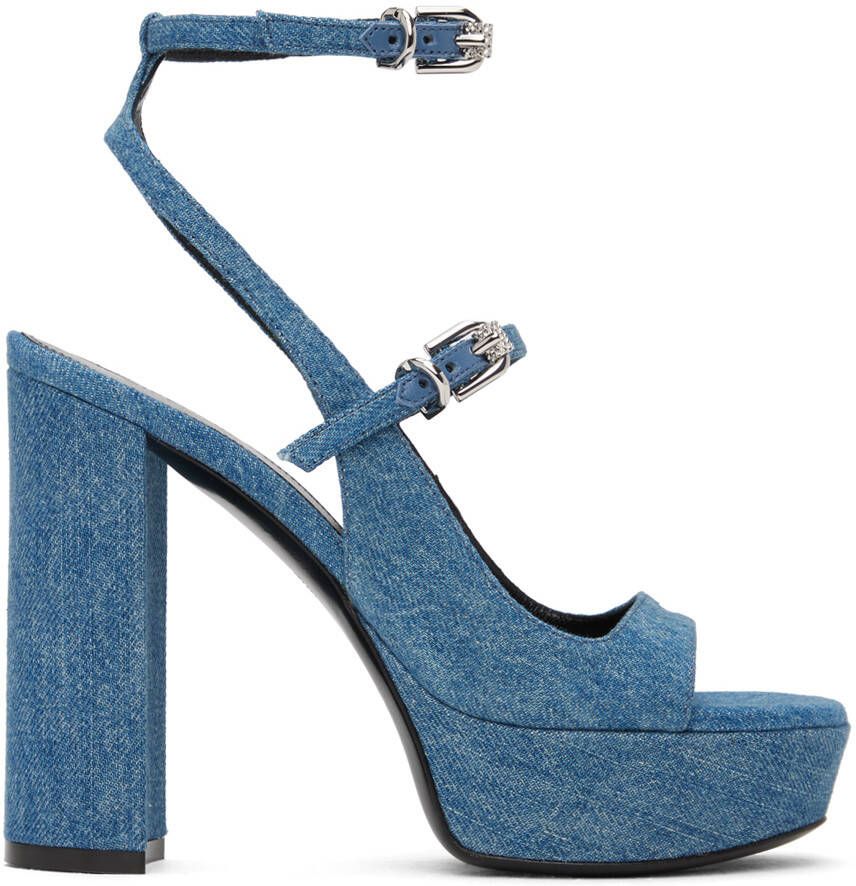 Givenchy Blue Voyou Heeled Sandals - Picture 5