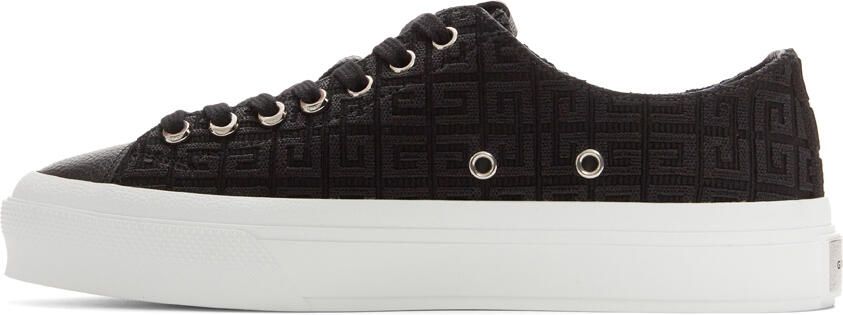 Givenchy Black 4G Jacquard City Low Sneakers - Picture 3