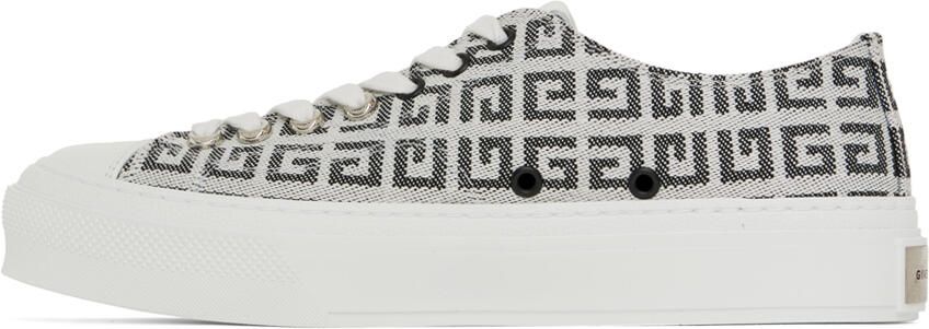 Givenchy Black & White 4G Jacquard City Sneakers - Picture 5