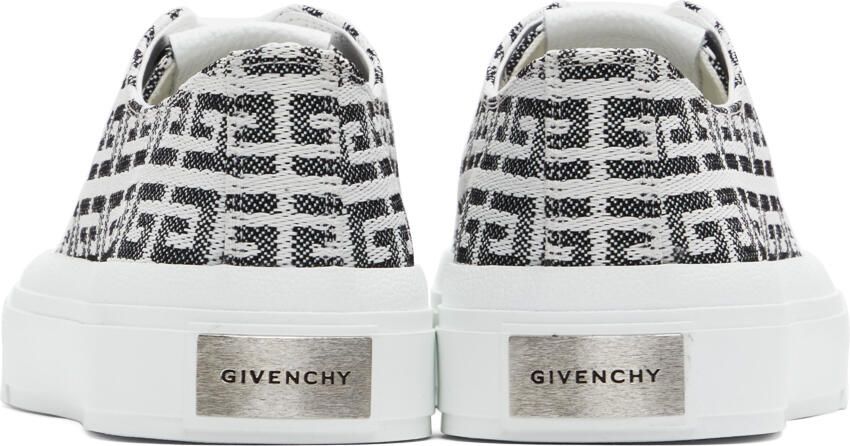Givenchy Black & White 4G Jacquard City Sneakers - Picture 8