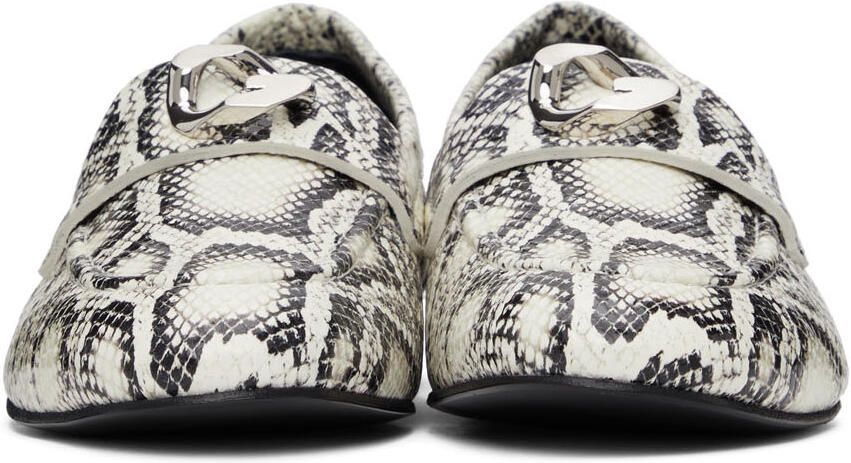 Givenchy Black & White Python G Chain Loafers - Picture 3